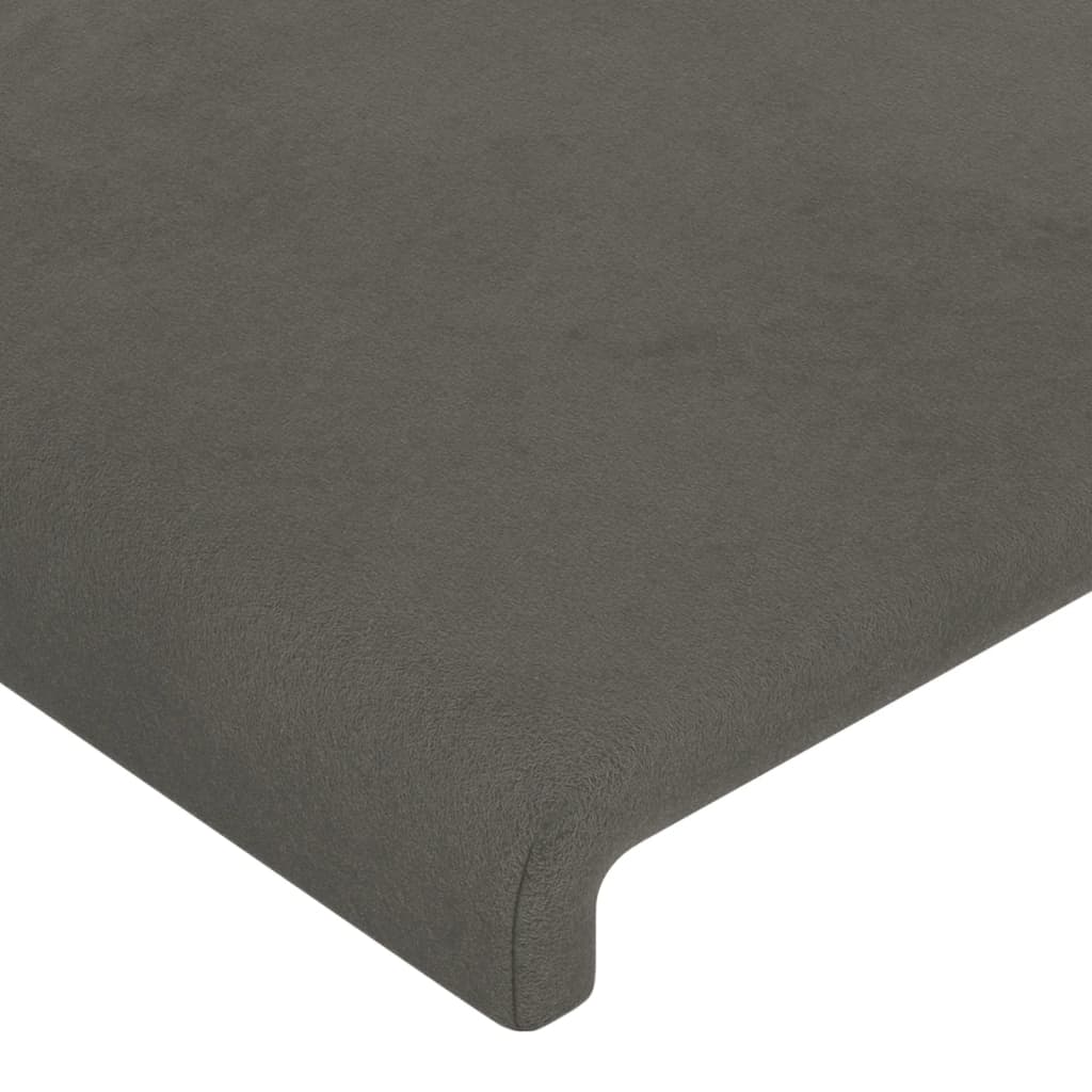 Sengeramme uden madras Mørkegrå 120x200 cm Fløjl