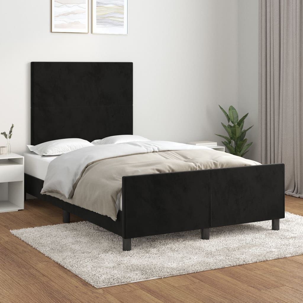 Sengeramme uden madras Sort 120x200 cm Fløjl