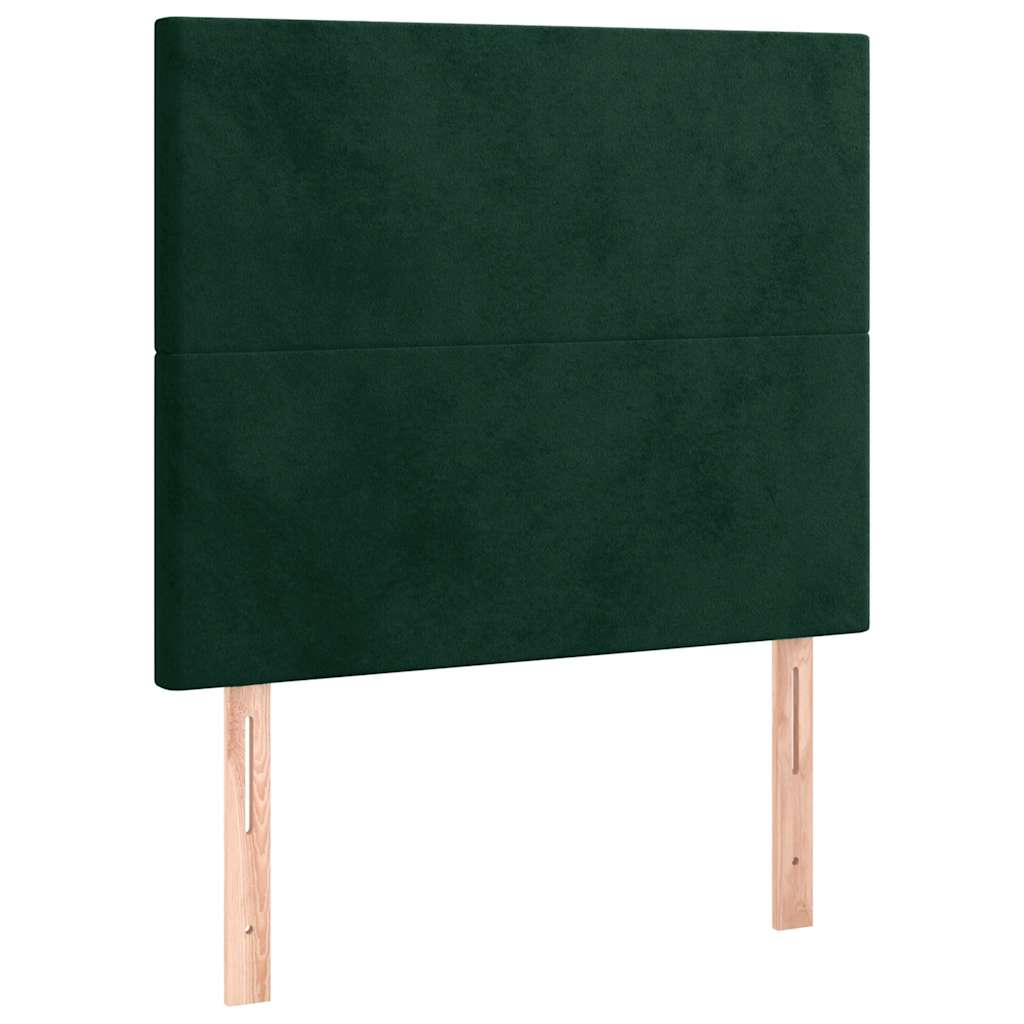 Sengeramme uden madras Mørkegrøn 120x200 cm Fløjl