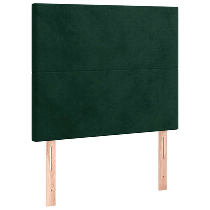 Sengeramme uden madras Mørkegrøn 120x200 cm Fløjl