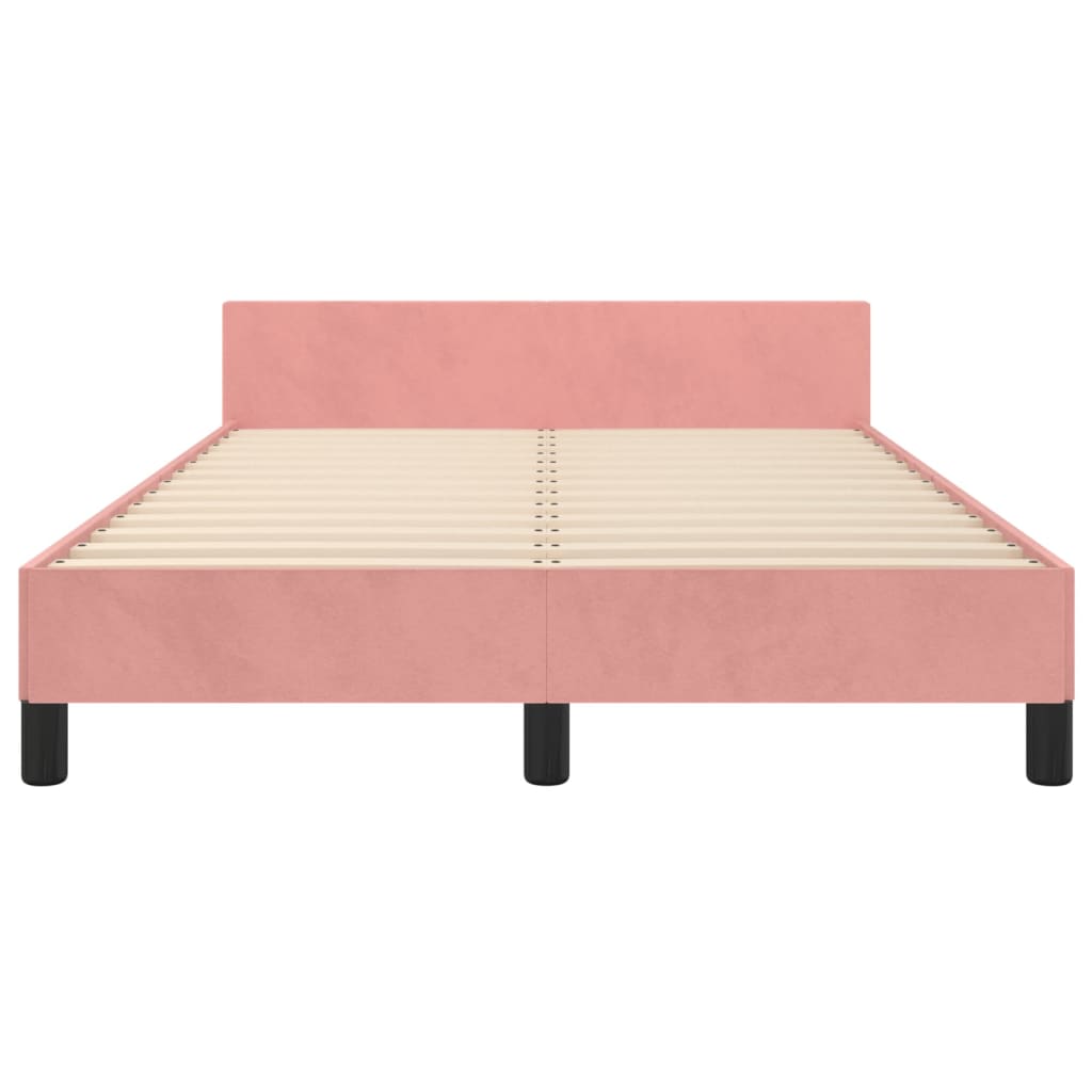 sengeramme med sengegavl 120x200 cm fløjl pink