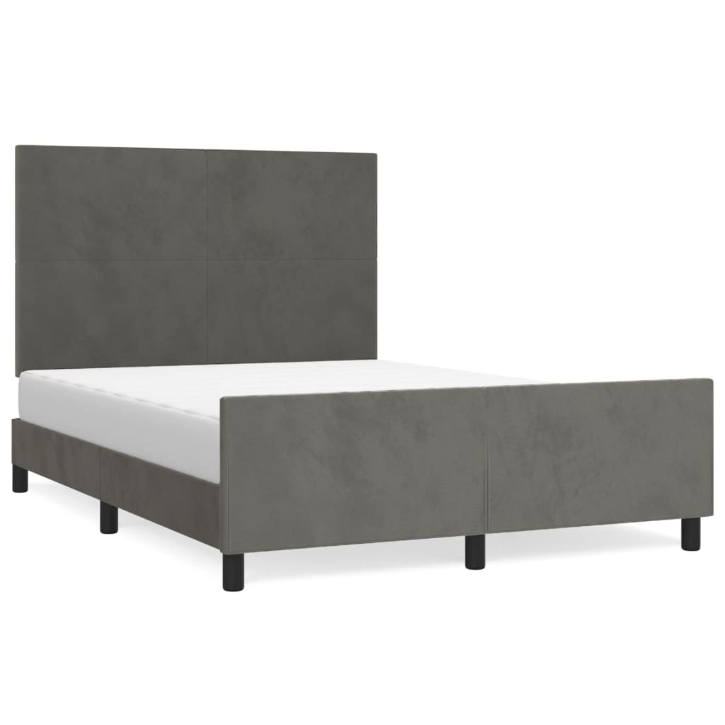 Sengeramme uden madras Mørkegrå 140x190 cm Fløjl