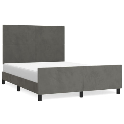 Sengeramme uden madras Mørkegrå 140x190 cm Fløjl