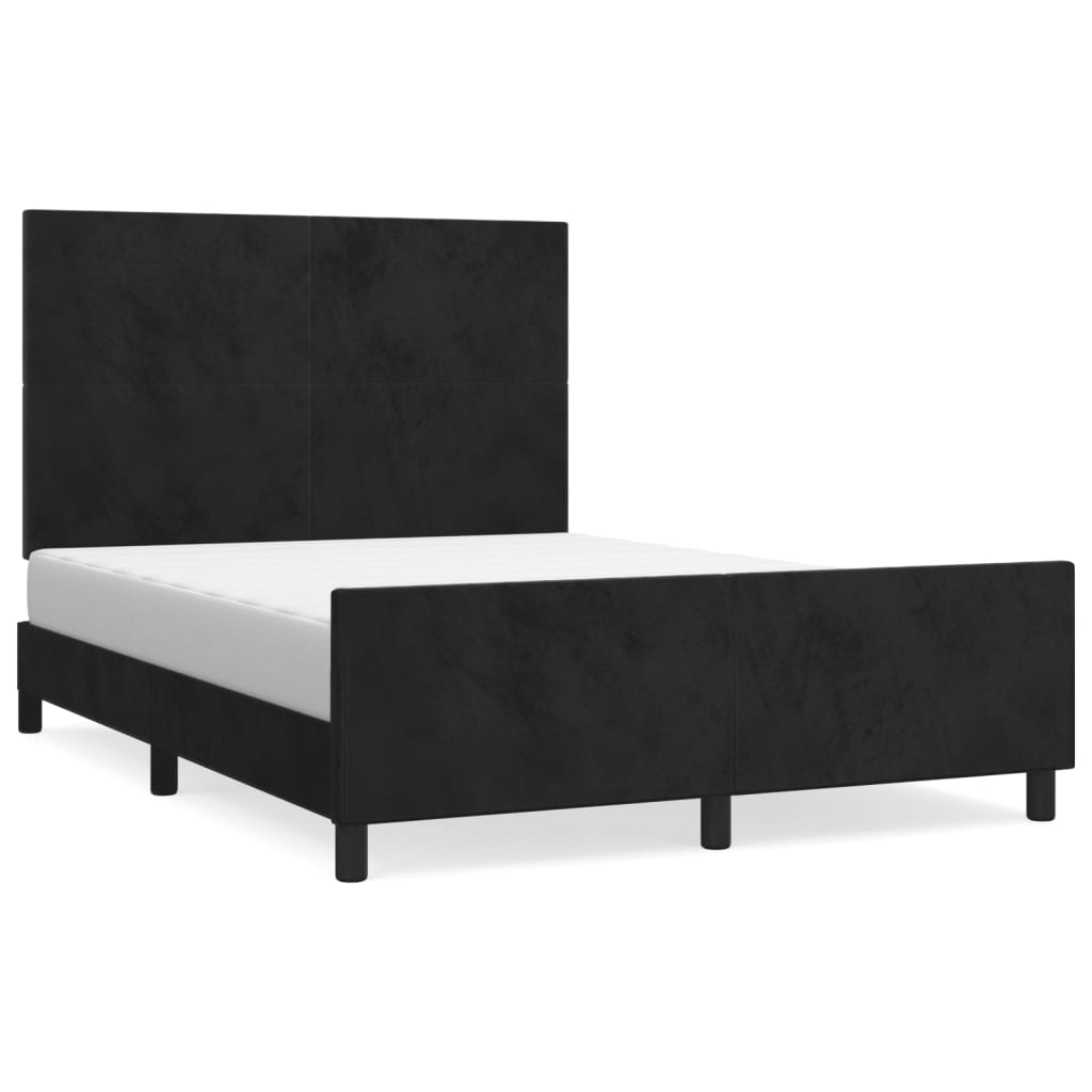 Sengeramme uden madras Sort 140x190 cm Fløjl