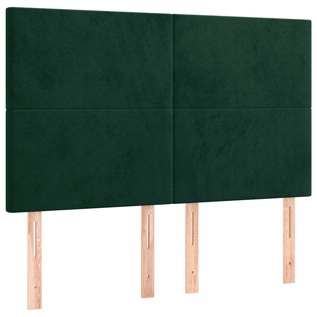 Sengeramme uden madras Mørkegrøn 140x190 cm Fløjl