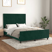 Sengeramme uden madras Mørkegrøn 140x190 cm Fløjl