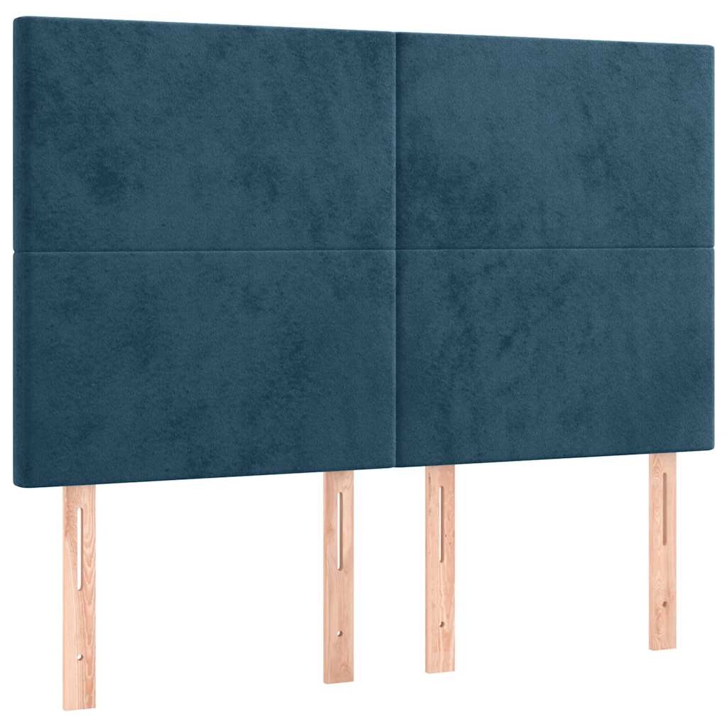 Sengeramme uden madras Mørkeblå 140x190 cm Fløjl