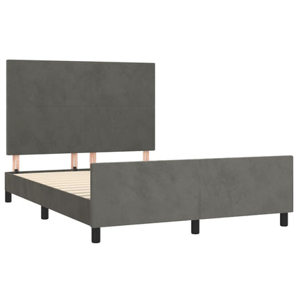 Sengeramme uden madras Mørkegrå 140x200 cm Fløjl