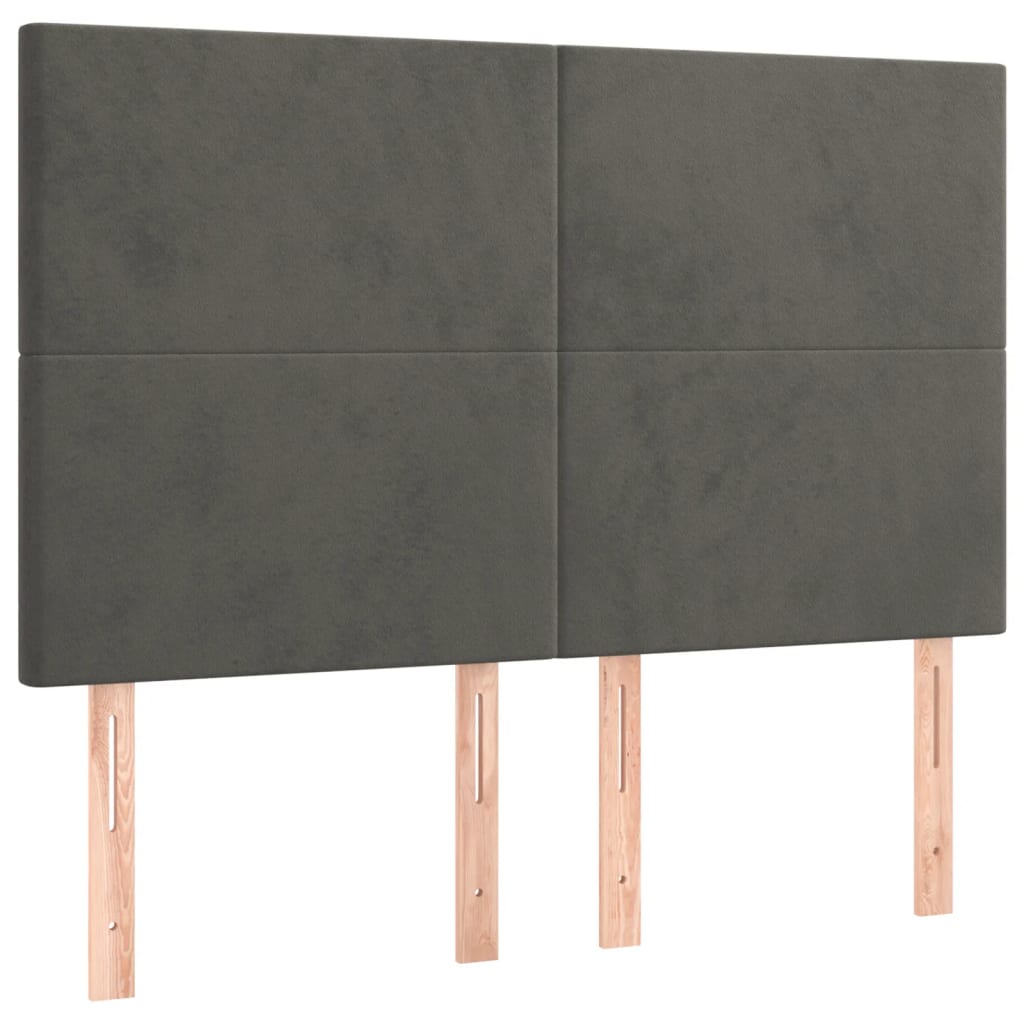 Sengeramme uden madras Mørkegrå 140x200 cm Fløjl