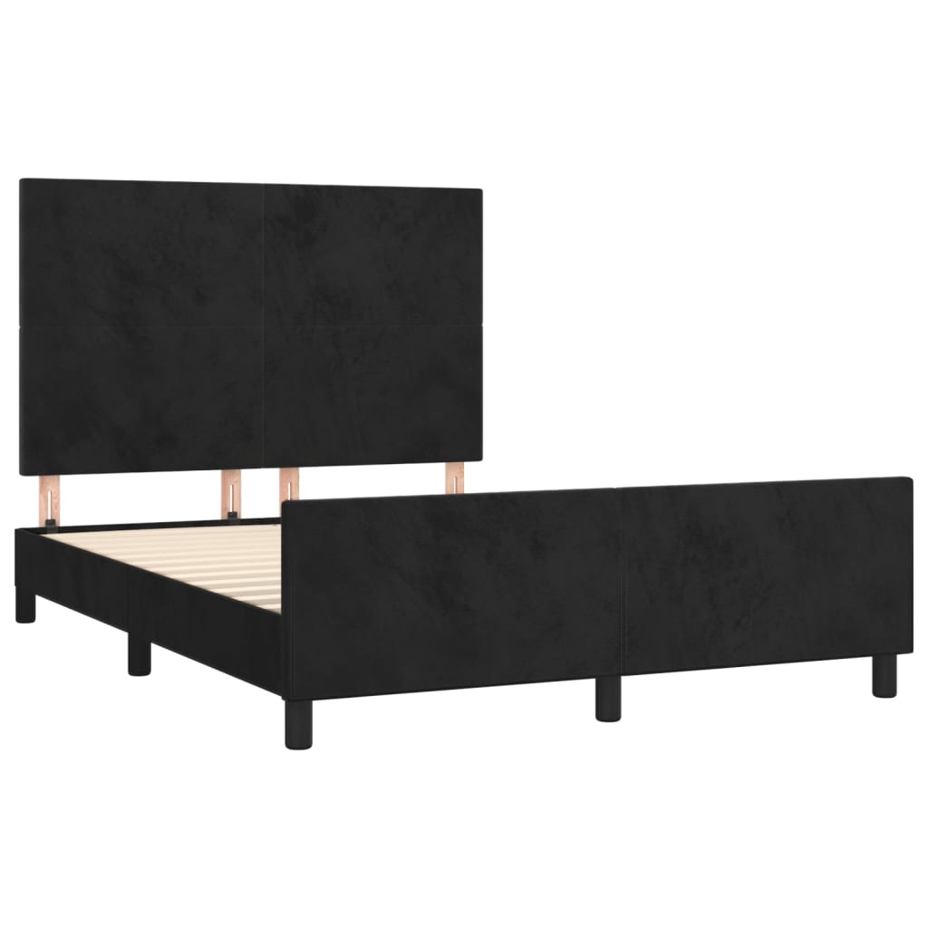 Sengeramme uden madras Sort 140x200 cm Fløjl