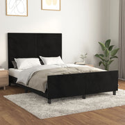 Sengeramme uden madras Sort 140x200 cm Fløjl