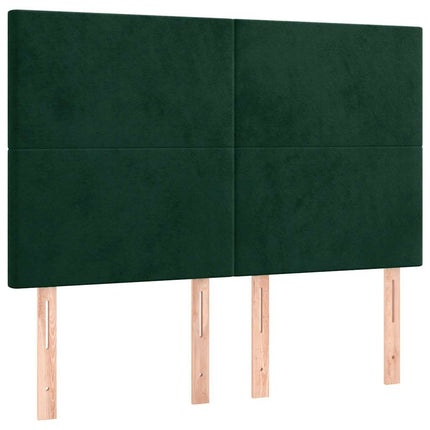Sengeramme uden madras Mørkegrøn 140x200 cm Fløjl