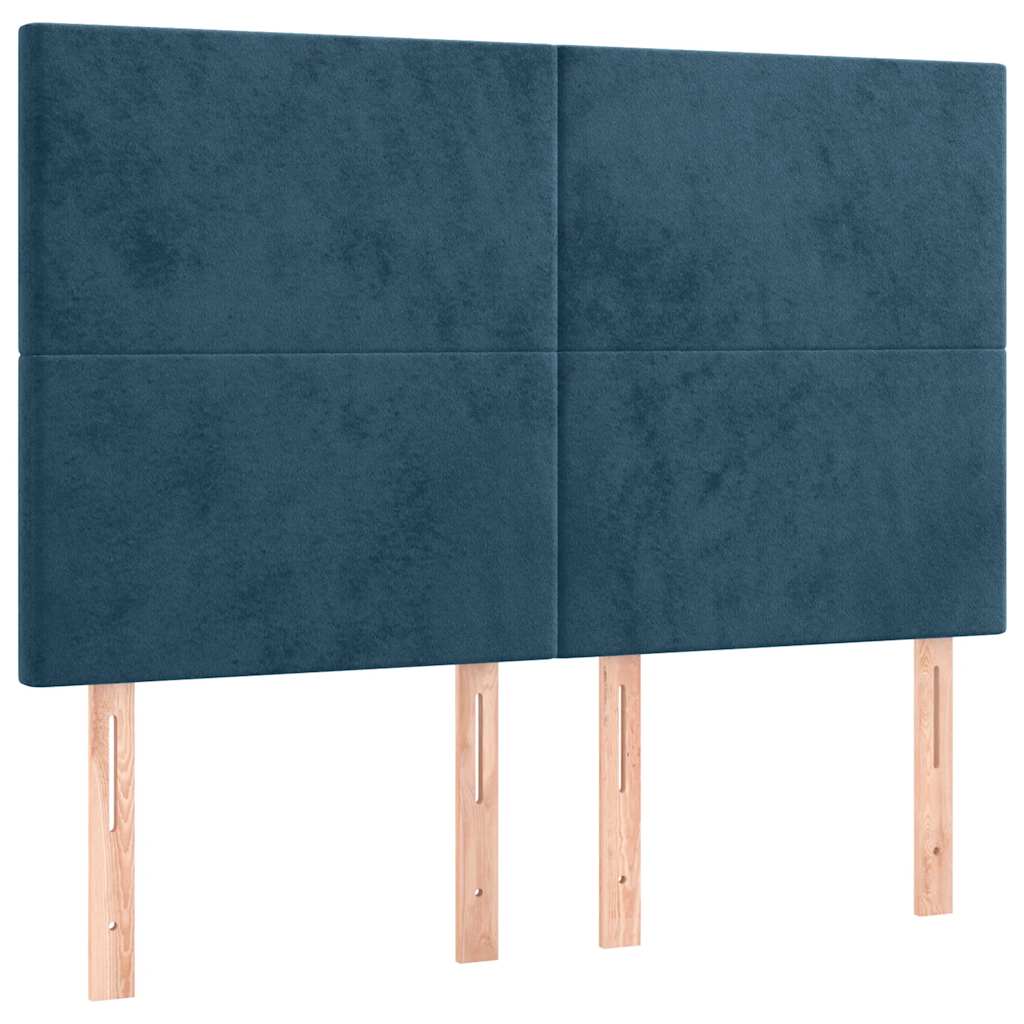 Sengeramme uden madras Mørkeblå 140x200 cm Fløjl