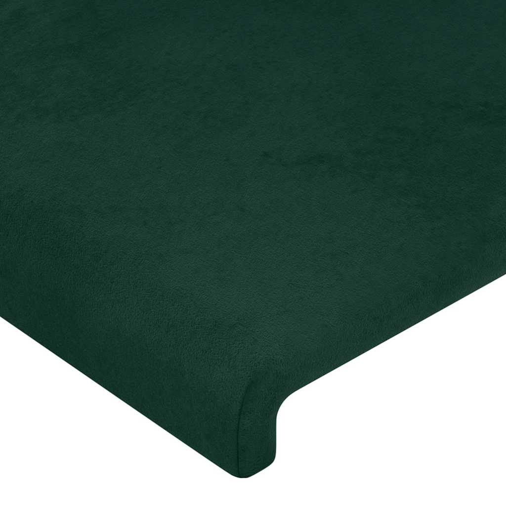 sengeramme med sengegavl 180x200 cm fløjl mørkegrøn