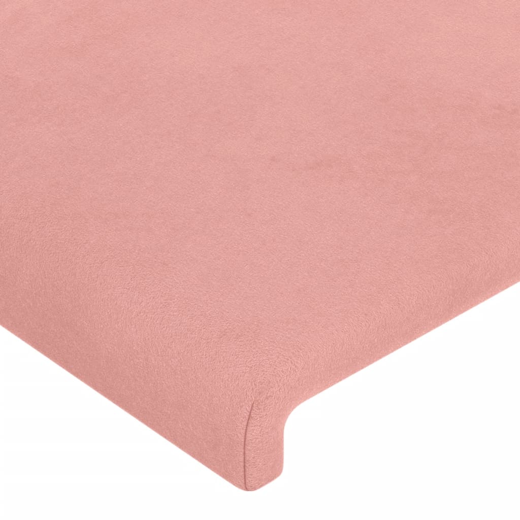 sengeramme med sengegavl 180x200 cm fløjl pink