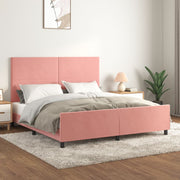 sengeramme med sengegavl 180x200 cm fløjl pink