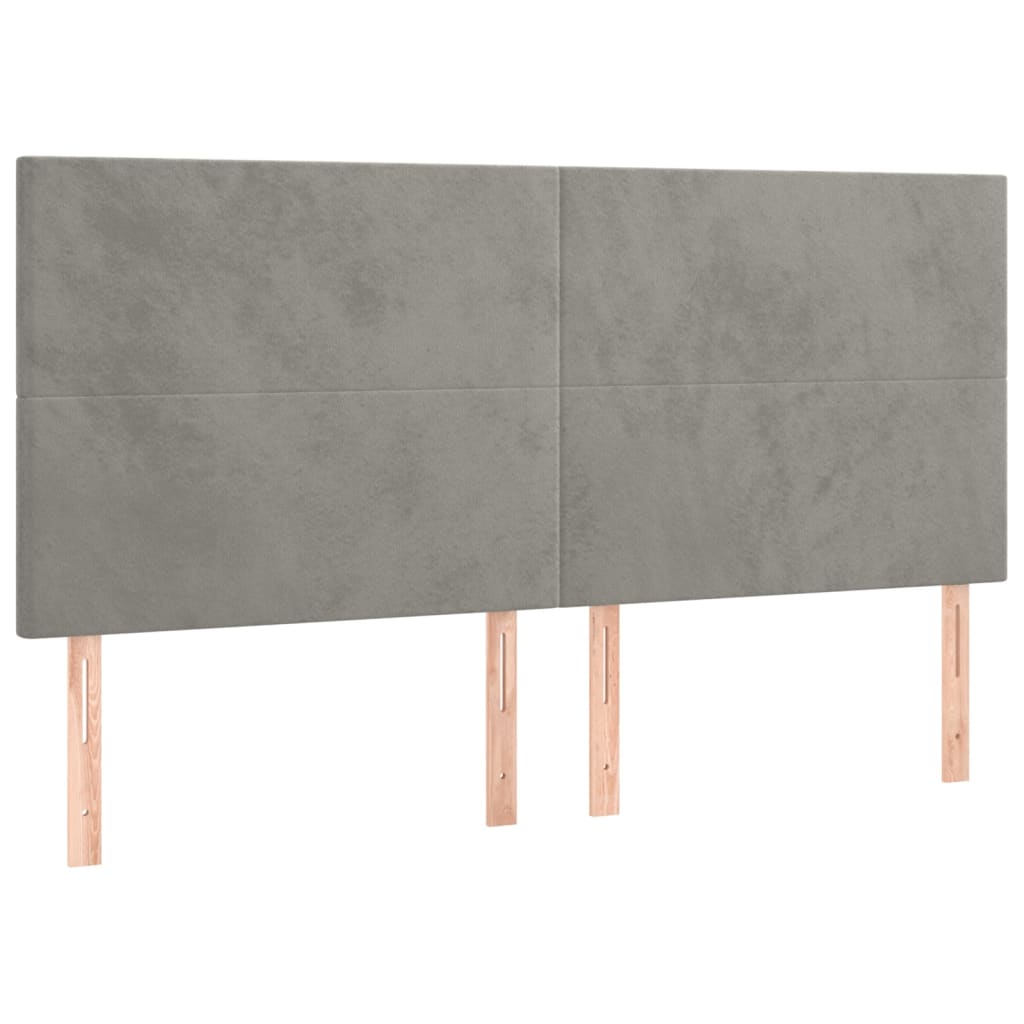Sengeramme uden madras Lysegrå 200x200 cm Fløjl