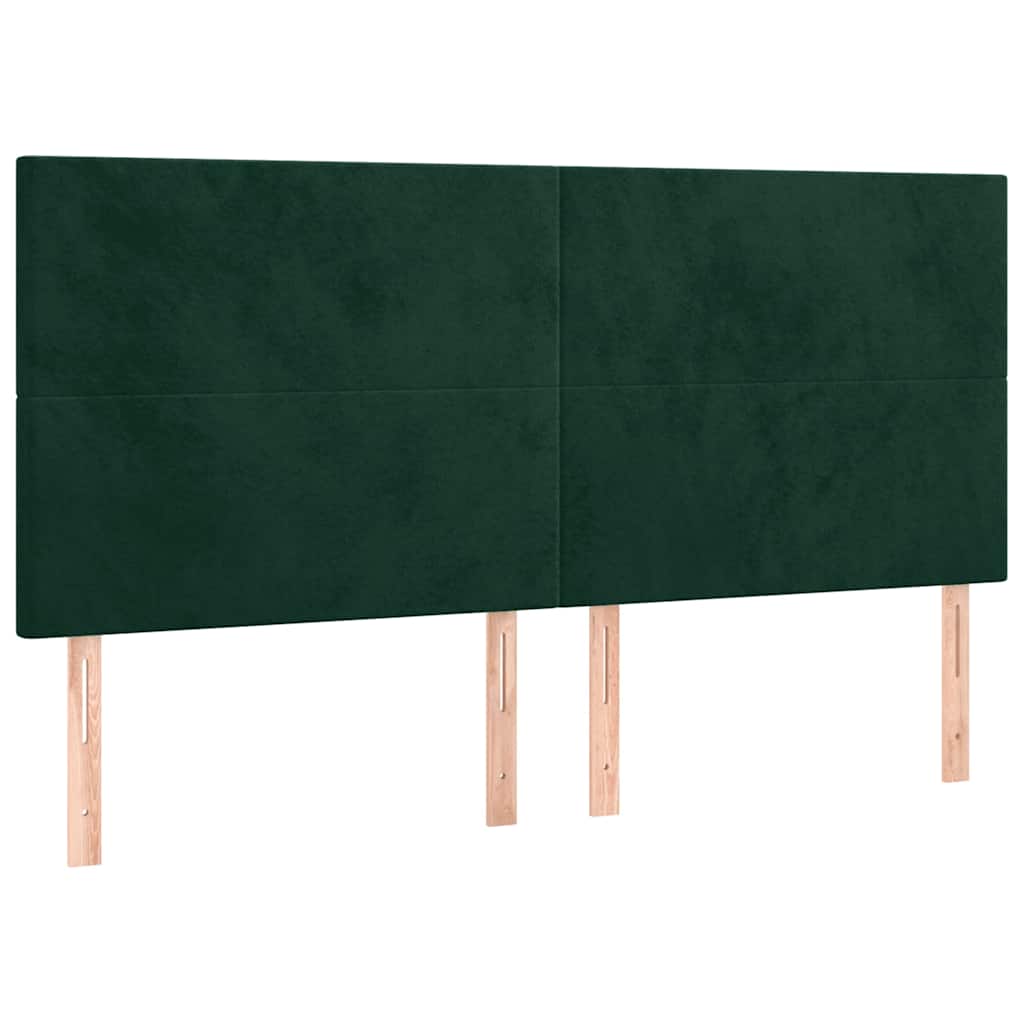 Sengeramme uden madras Mørkegrøn 200x200 cm Fløjl