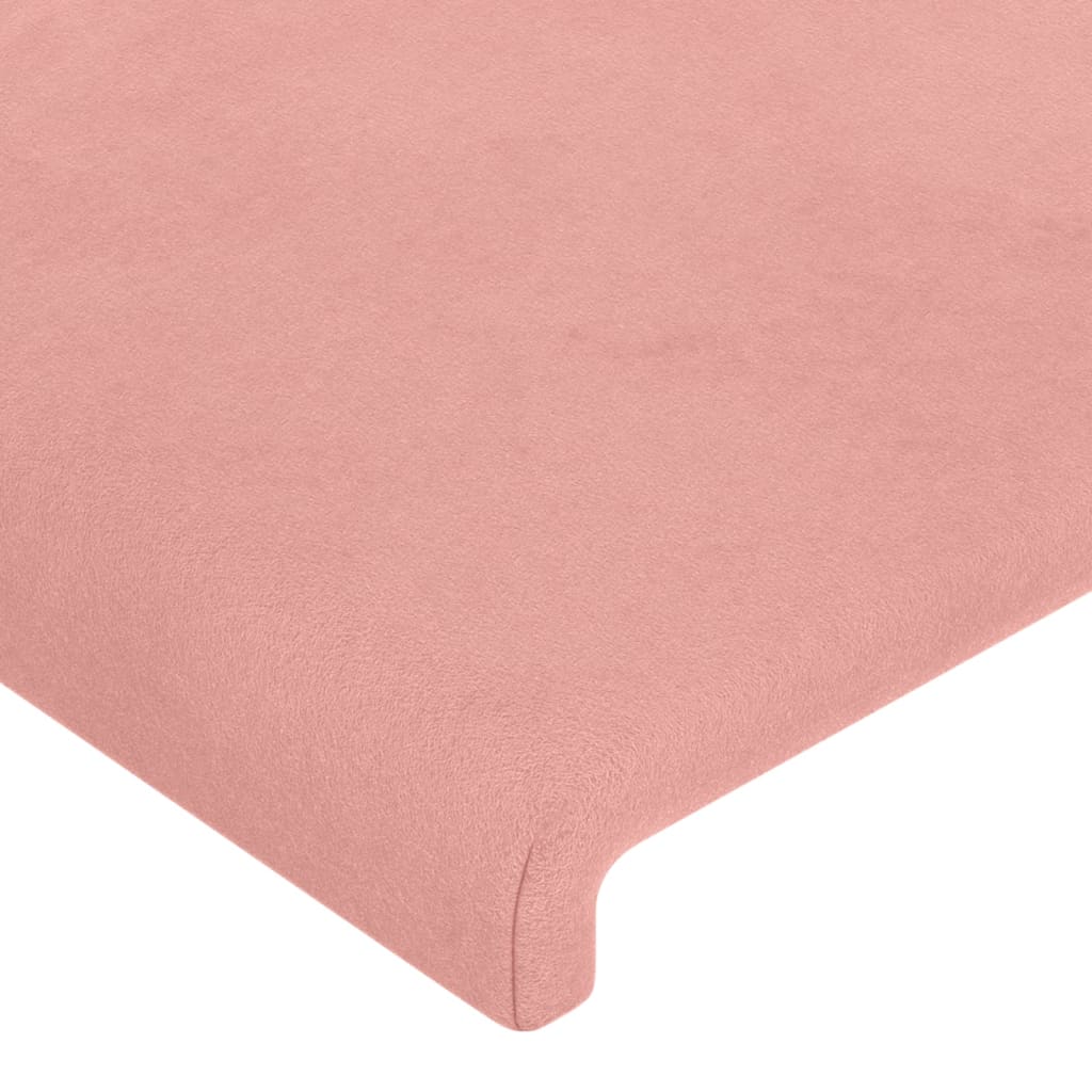 sengeramme med sengegavl 200x200 cm fløjl pink