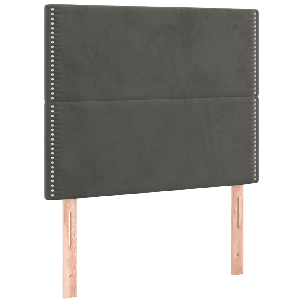 Sengeramme uden madras Mørkegrå 90x190 cm Fløjl