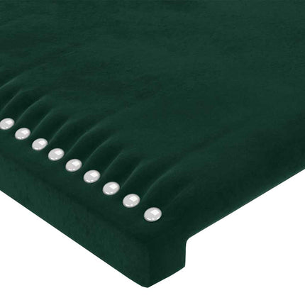 Sengeramme uden madras Mørkegrøn 90x200 cm Fløjl