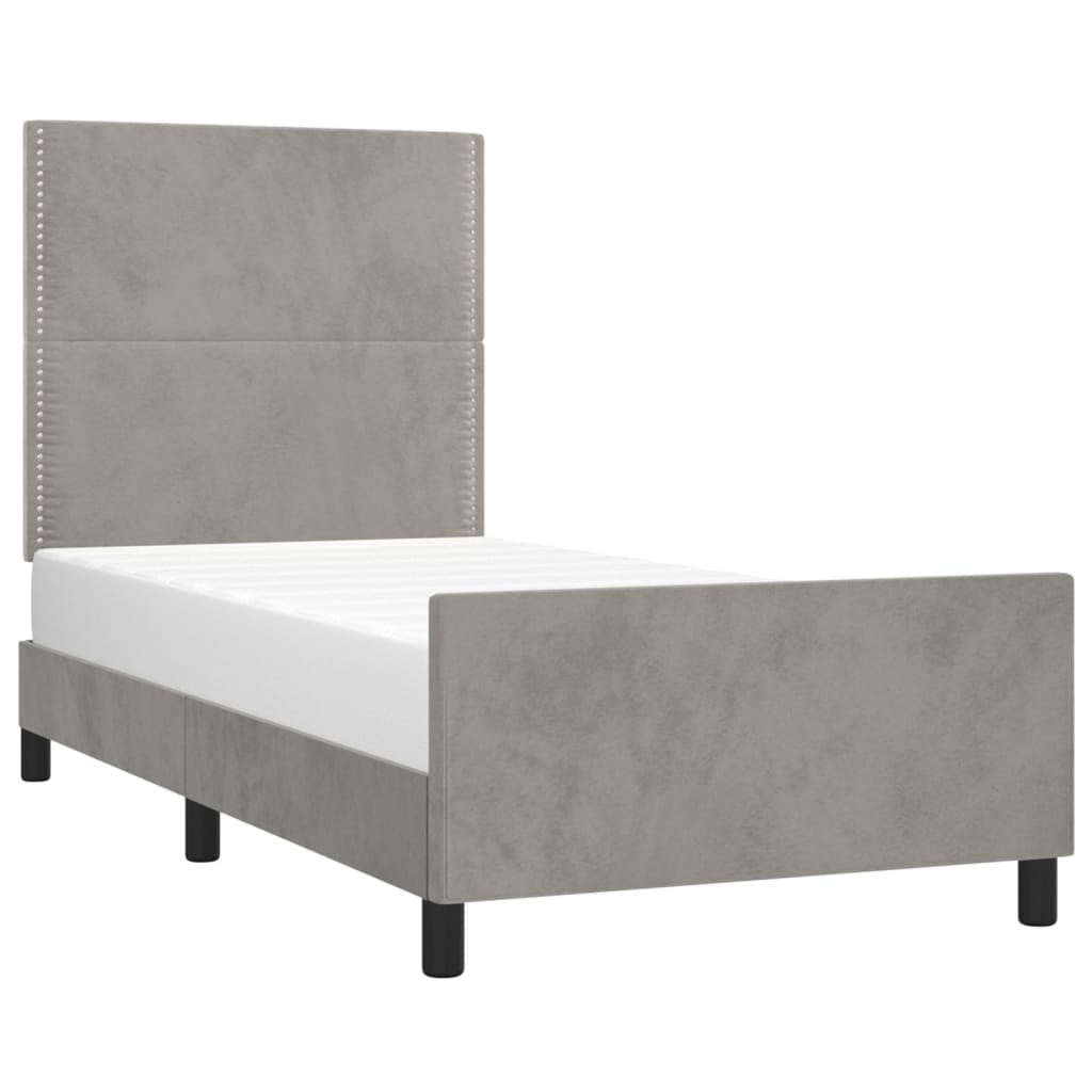 Sengeramme uden madras Lysegrå 100x200 cm Fløjl