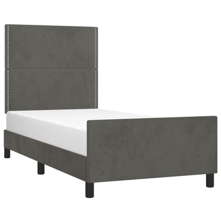 Sengeramme uden madras Mørkegrå 100x200 cm Fløjl