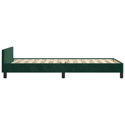 Sengeramme uden madras Mørkegrøn 100x200 cm Fløjl