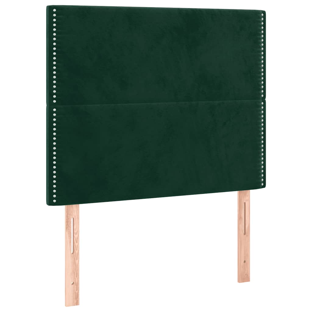 Sengeramme uden madras Mørkegrøn 100x200 cm Fløjl