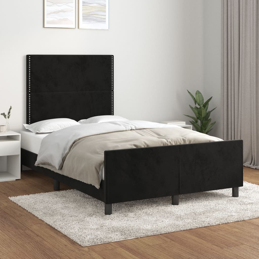 Sengeramme uden madras Sort 120x200 cm Fløjl