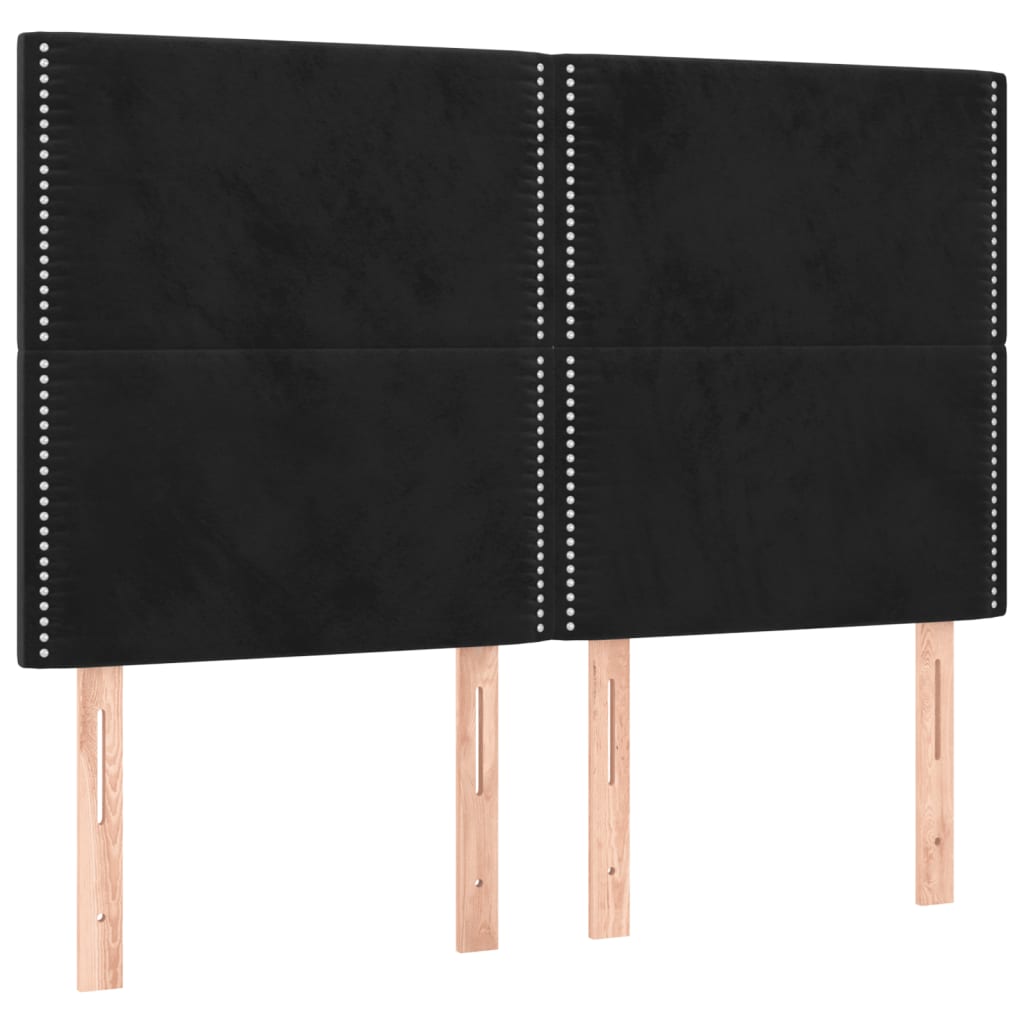 Sengeramme uden madras Sort 140x190 cm Fløjl