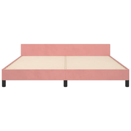 sengeramme med sengegavl 160x200 cm fløjl pink