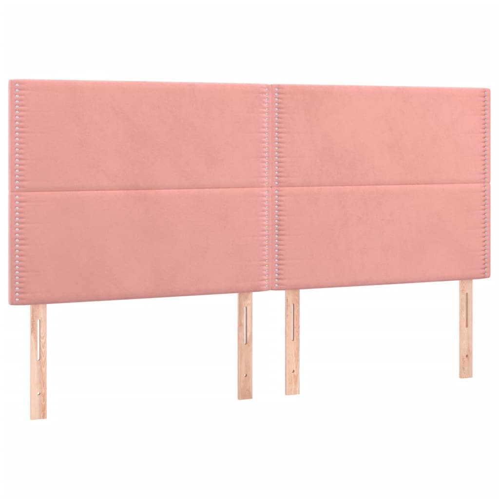 sengeramme med sengegavl 160x200 cm fløjl pink