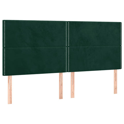 sengeramme med sengegavl 180x200 cm fløjl mørkegrøn
