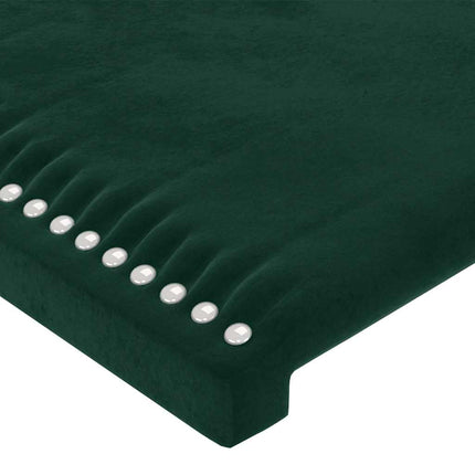 sengeramme med sengegavl 180x200 cm fløjl mørkegrøn
