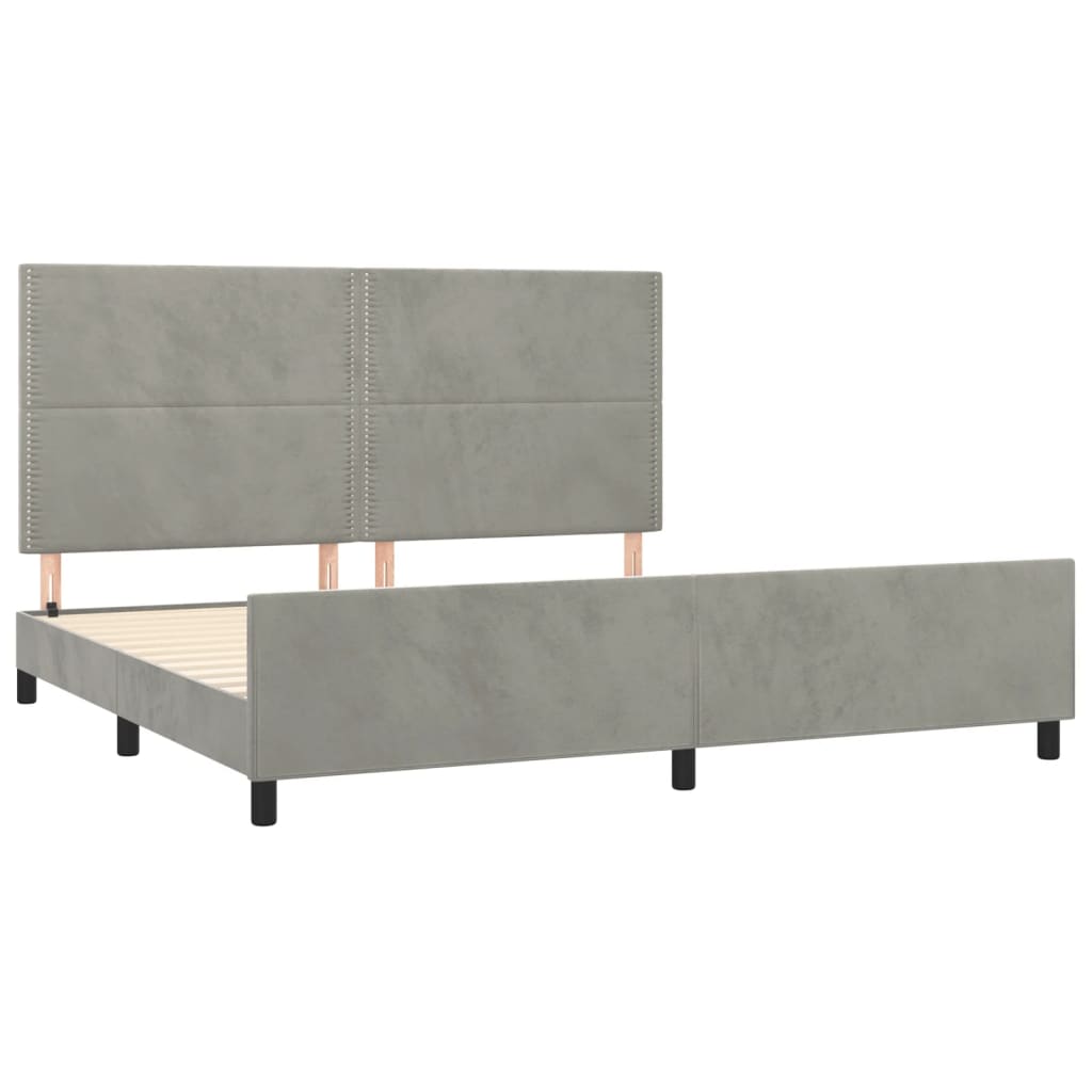 Sengeramme uden madras Lysegrå 200x200 cm Fløjl