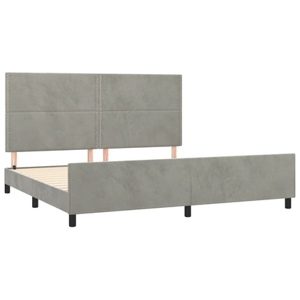 Sengeramme uden madras Lysegrå 200x200 cm Fløjl