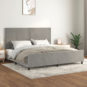 Sengeramme uden madras Lysegrå 200x200 cm Fløjl