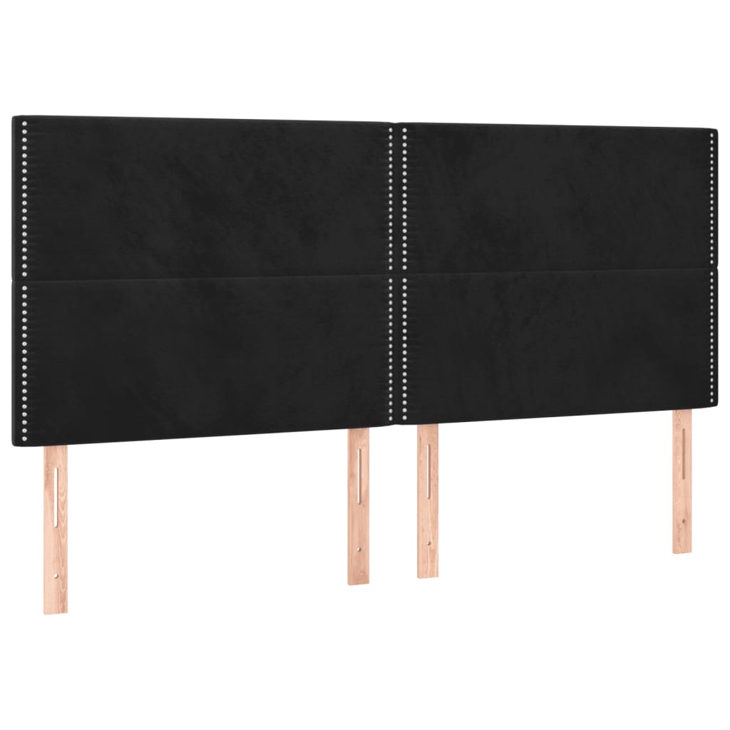 Sengeramme uden madras Sort 200x200 cm Fløjl