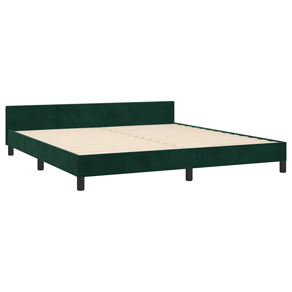 Sengeramme uden madras Mørkegrøn 200x200 cm Fløjl
