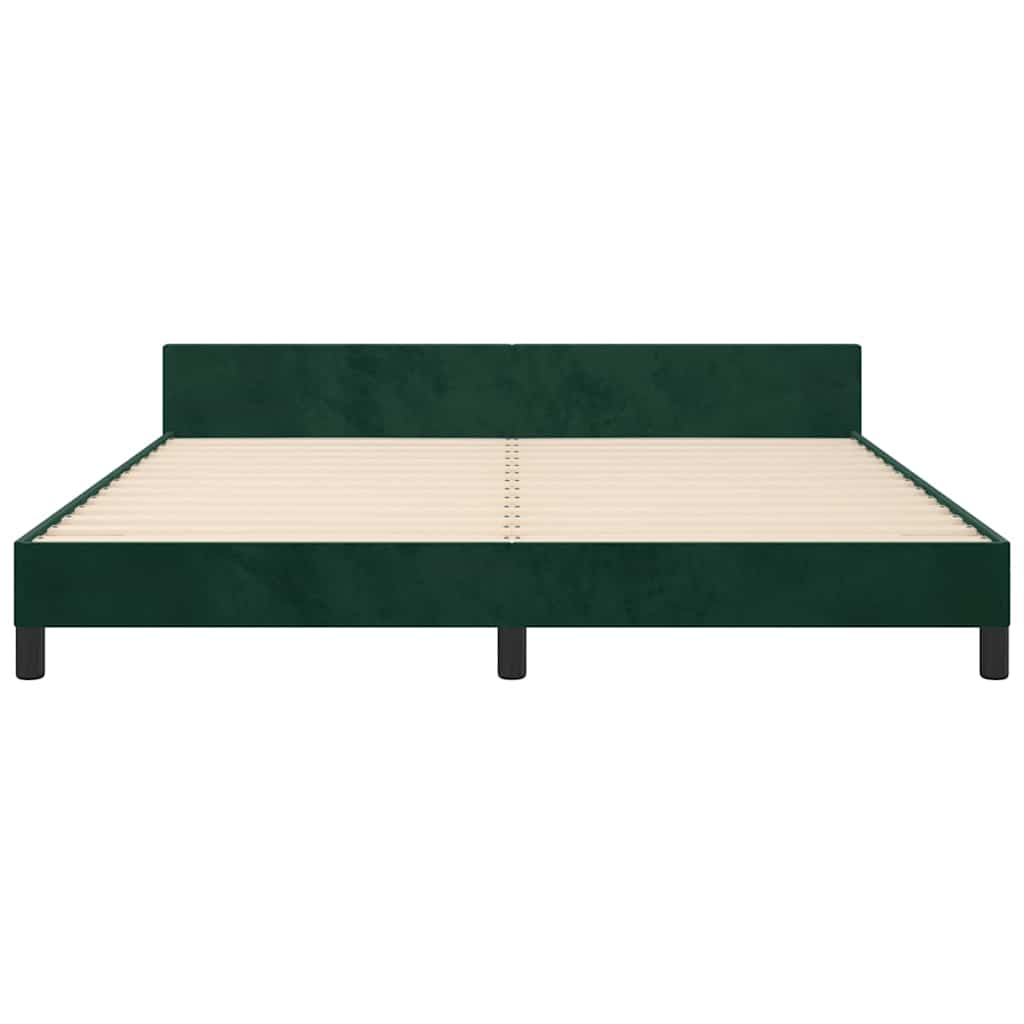 Sengeramme uden madras Mørkegrøn 200x200 cm Fløjl
