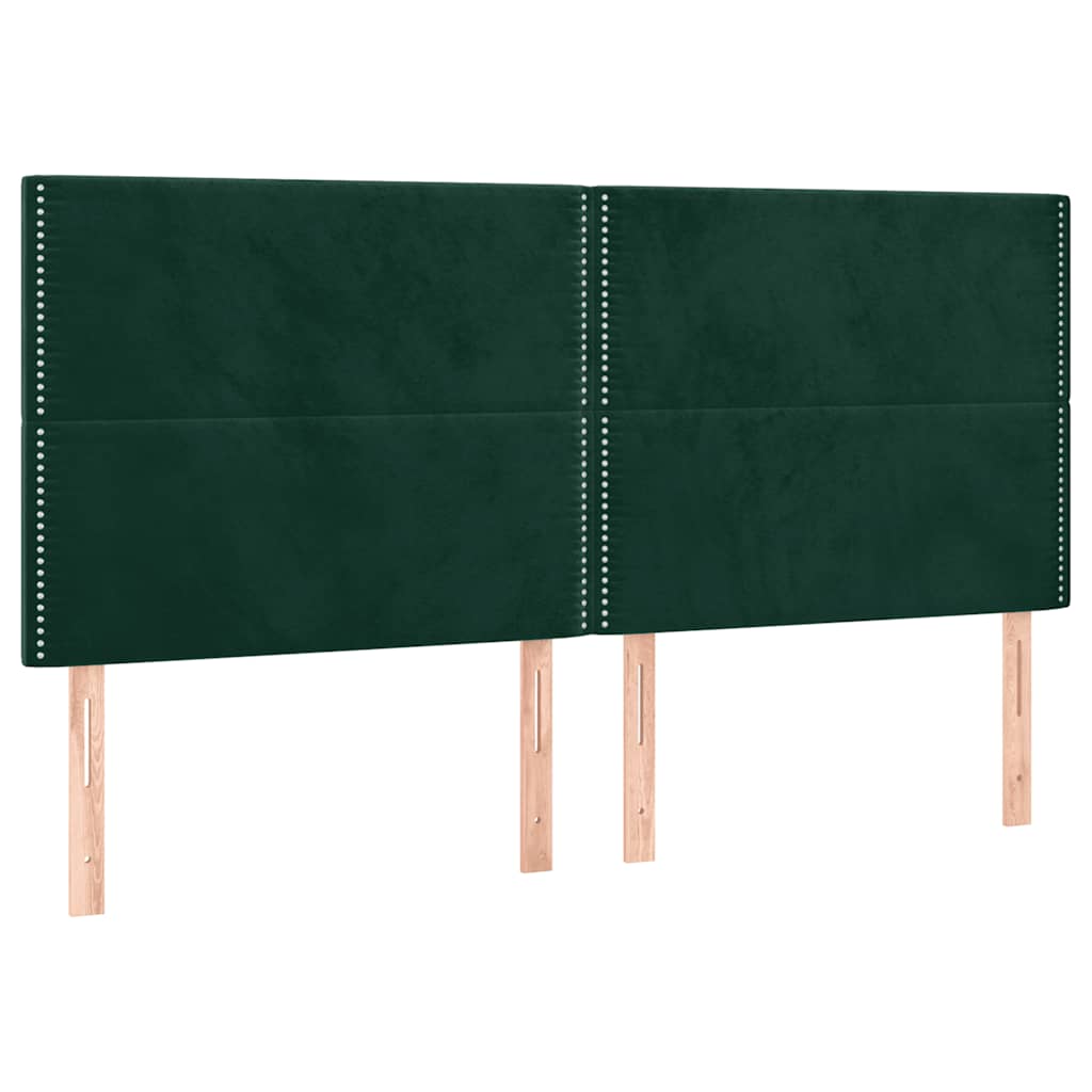 Sengeramme uden madras Mørkegrøn 200x200 cm Fløjl