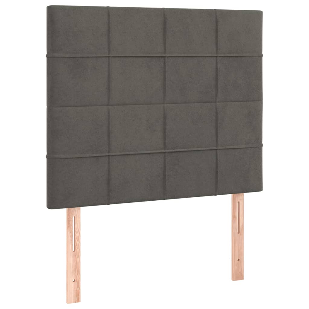Sengeramme uden madras Mørkegrå 80x200 cm Fløjl