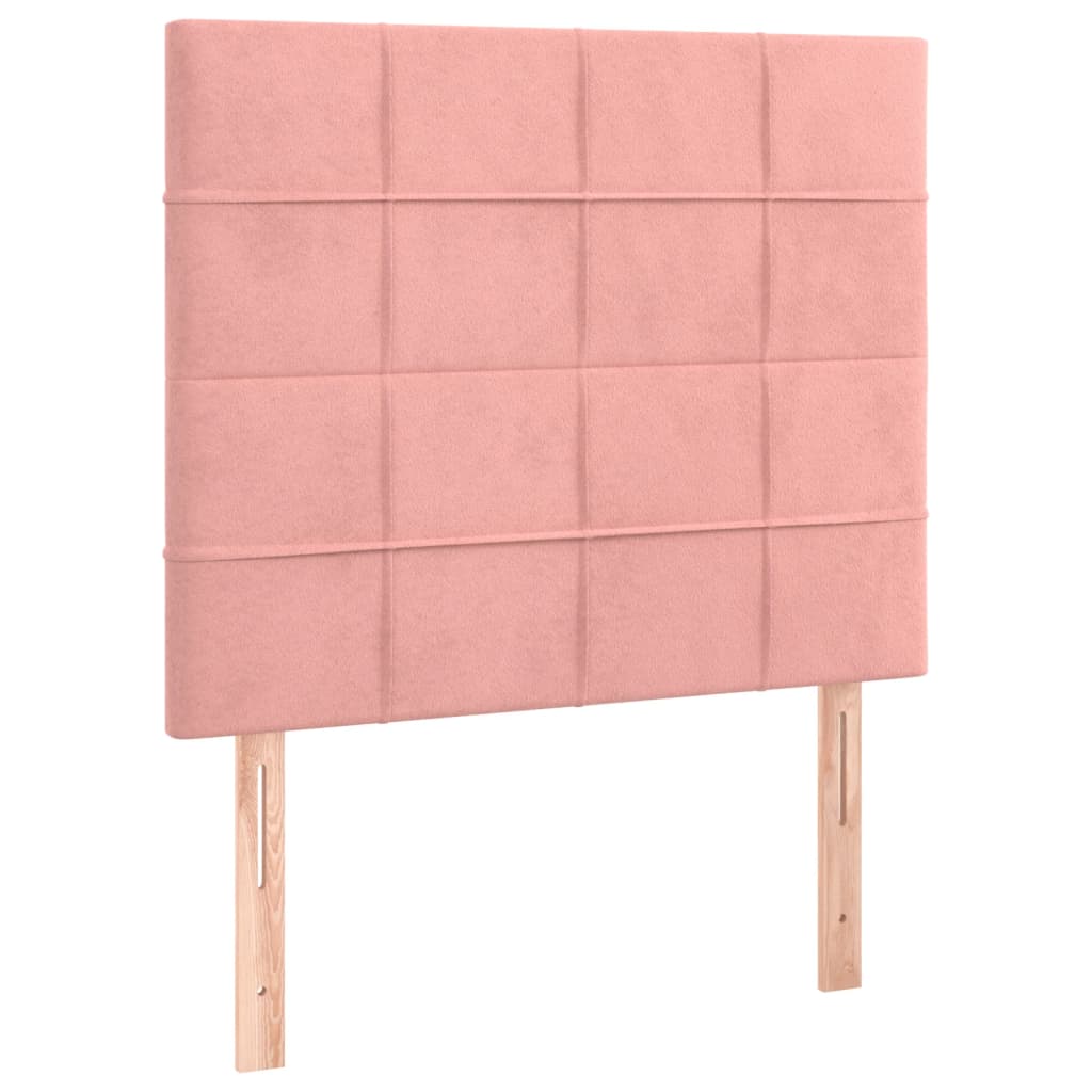 sengeramme med sengegavl 80x200 cm fløjl lyserød