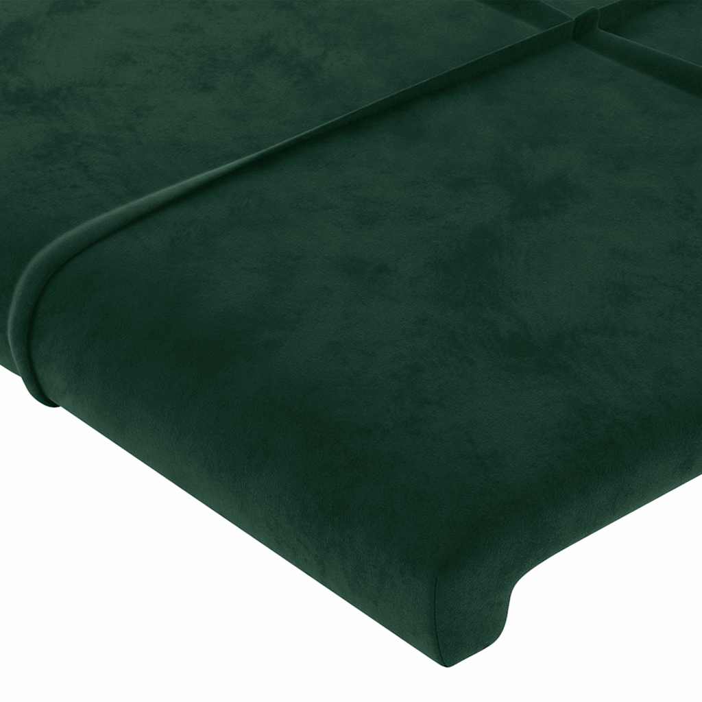 Sengeramme uden madras Mørkegrøn 90x190 cm Fløjl