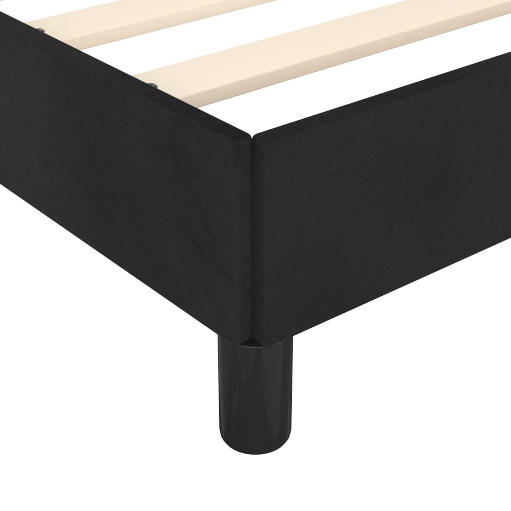 sengeramme med sengegavl 90x200 cm fløjl sort
