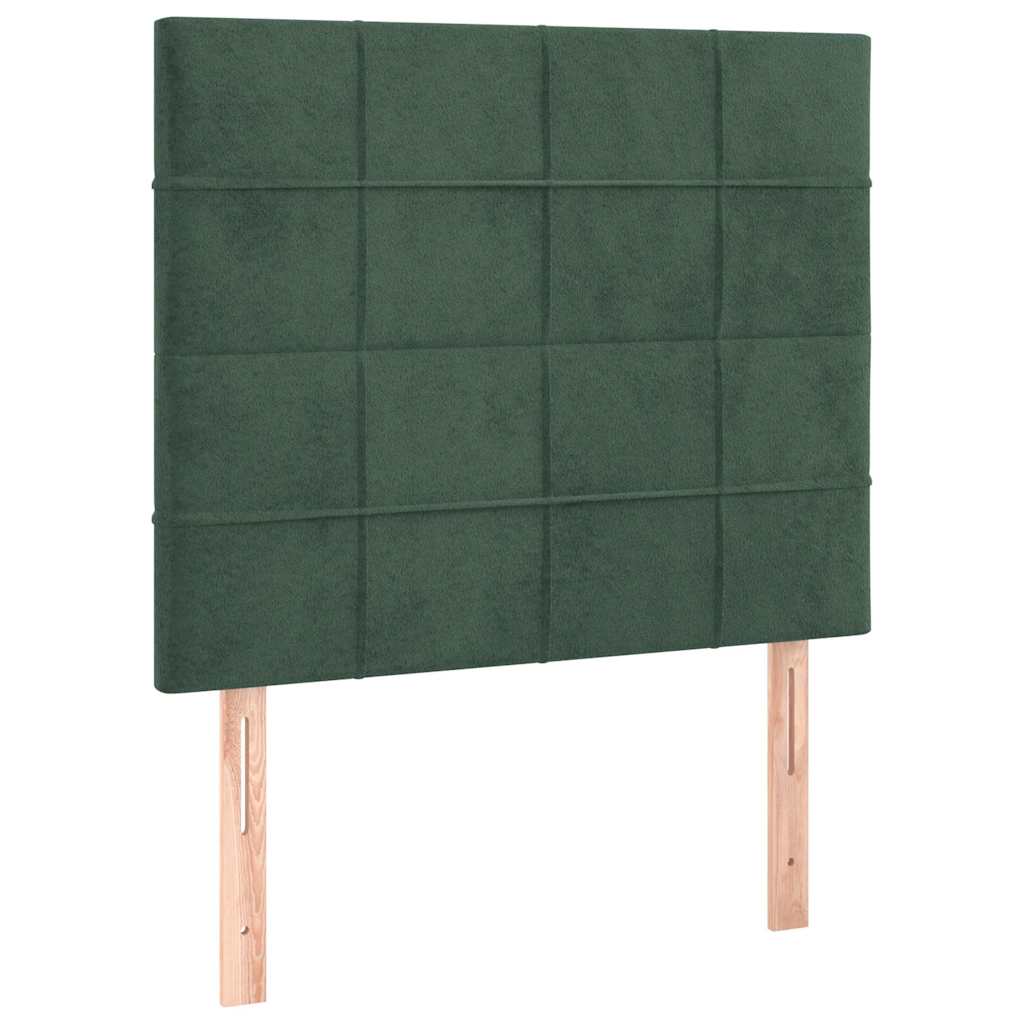 Sengeramme uden madras Mørkegrøn 100x200 cm Fløjl