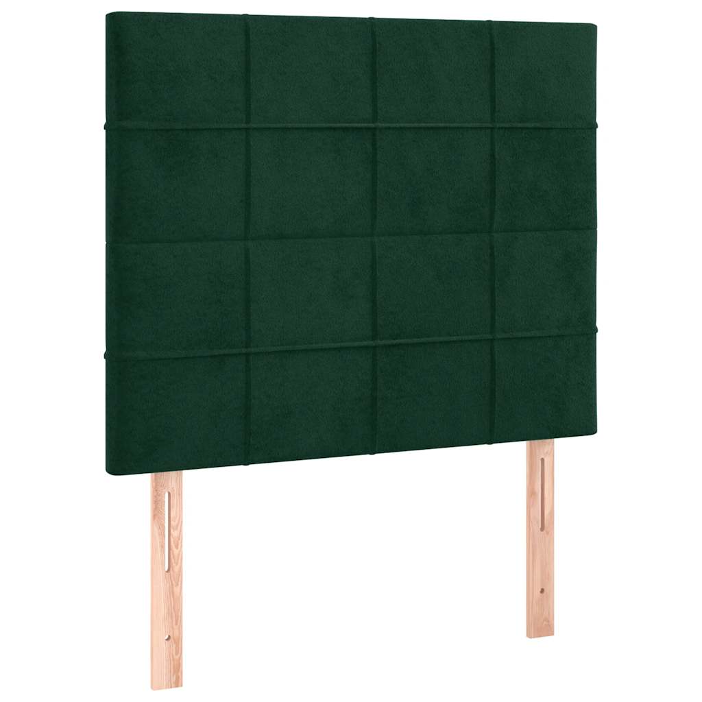 Sengeramme uden madras Mørkegrøn 120x200 cm Fløjl