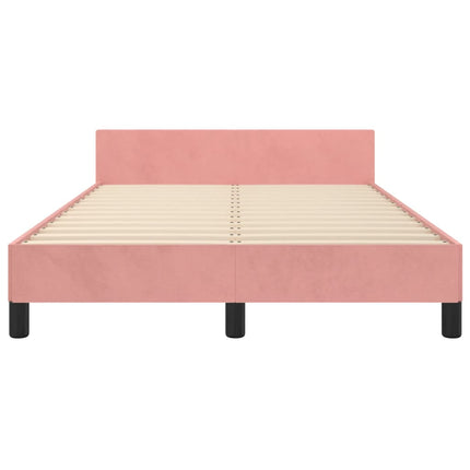 sengeramme med sengegavl 120x200 cm fløjl pink