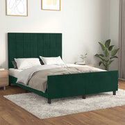 Sengeramme uden madras Mørkegrøn 140x190 cm Fløjl